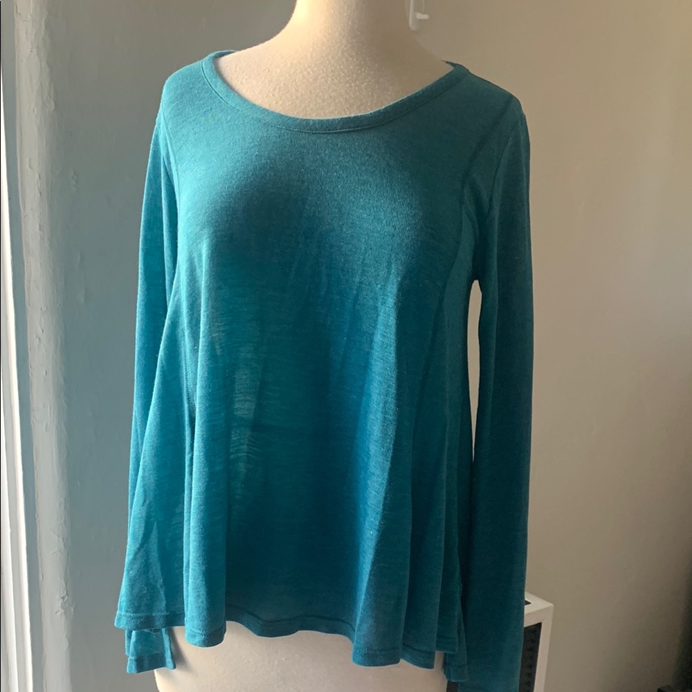 Veronica M long sleeved teal top BNWT